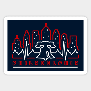 Philadelphia Patriotic EKG Heartbeat Philly Fan Favorite Magnet